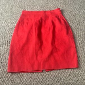 Zang Toi Womens Skirt Size 6 Red Pencil Straight Lined Slit Knee Length‎